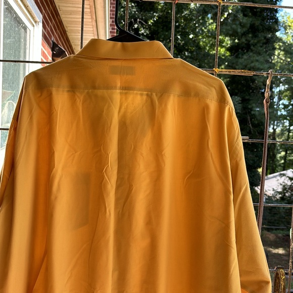 Lucasini Gold Long Sleeves Button Dress Shirt Single Needle Tailoring 22 34/35 - Picture 5 of 16